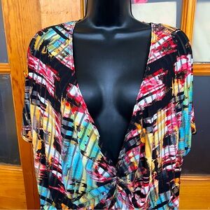 Joseph Ribkoff Abstract Sheer Tunic Blouse